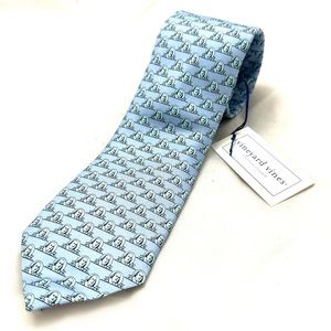 NEW Vineyard Vines Custom Collection Ben Franklin Investments Mens Blue Silk Tie